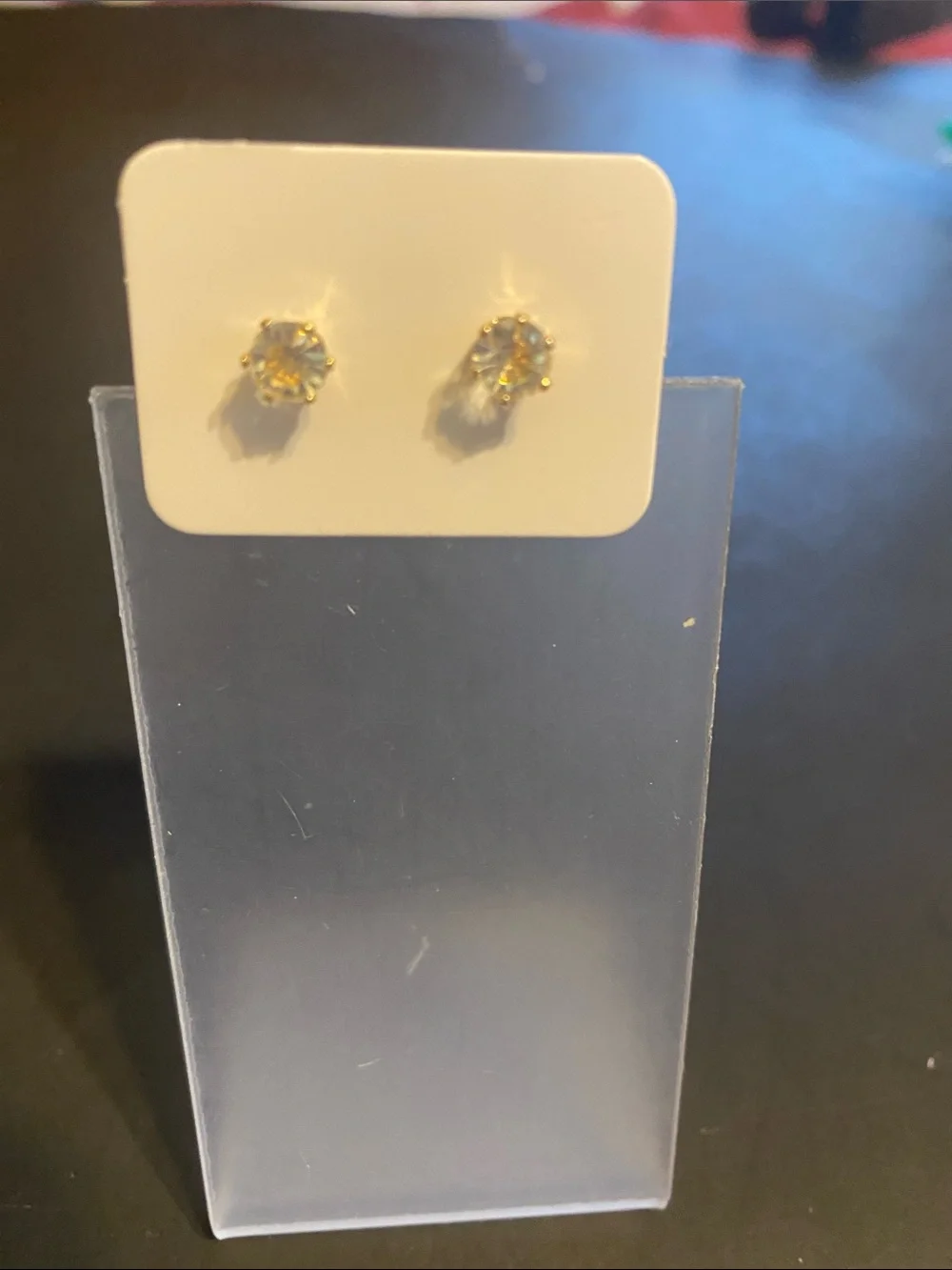 Time and Tru Crystal Stud Earrings for April birthstone